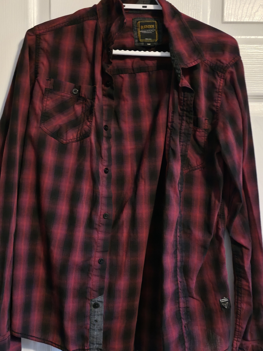 4/$67 Deal! Vintage Burnside Red and Black Plaid Shirt